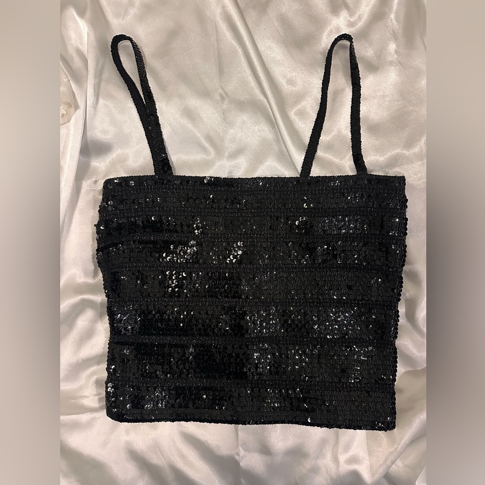LA PERLA VIntage Black Sequin corset. #030 - Picture 2 of 8
